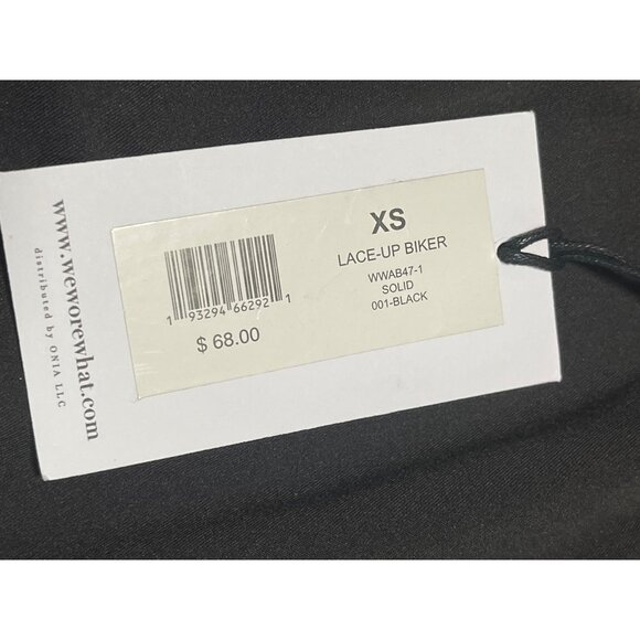 WeWoreWhat Lace Up Black Biker Shorts Womens Size XS High Waist Activewear - Picture 8 of 11